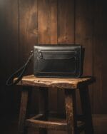 Gerçek Deri El Yapımı Siyah El Çantası Clutch (21x13x5 cm) - Görsel 2