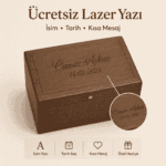 Ücretsiz lazer yazılı kişiye özel ahşap müzik kutusu